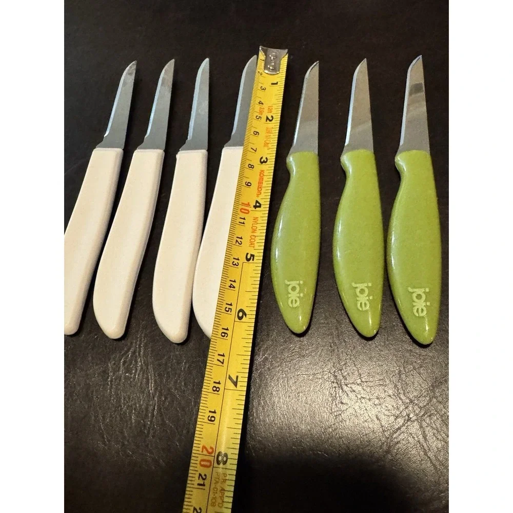 Pampered Chef Quikut Paring Knife White Handle‎ And Joie Mixed Lot 7 Pieces